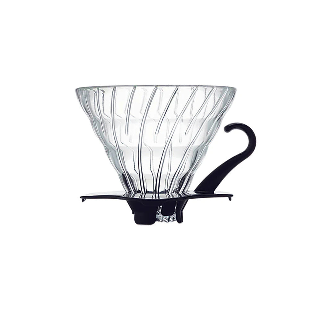 Hario V60 Glass and Black Coffee Dripper - Size 02