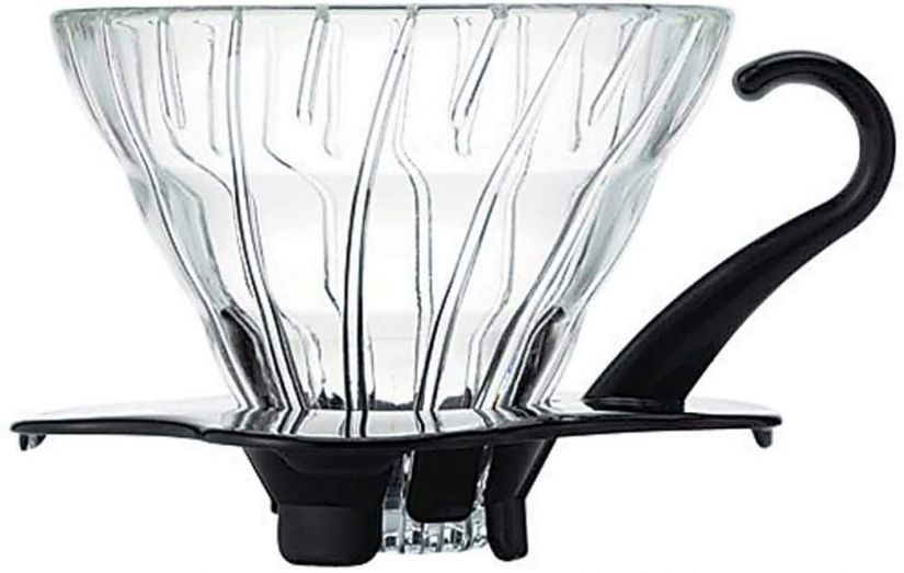 Hario V60 Glass and Black Coffee Dripper - Size 01